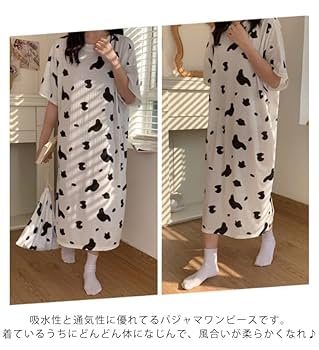 Amazon.co.jp: パジャマ ワンピース レディース 接触冷感 ルーム